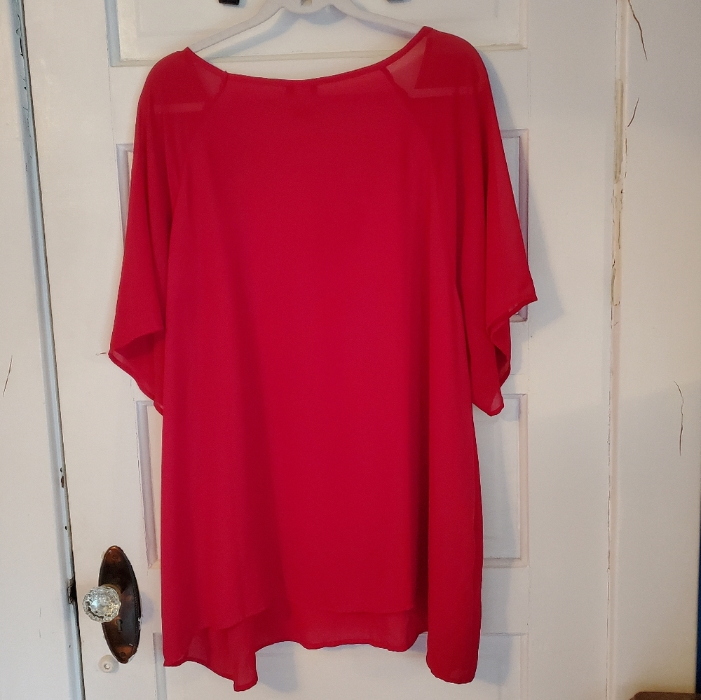 TORRID RASPBERRY RAGLAN BLOUSE - Picture 3 of 6